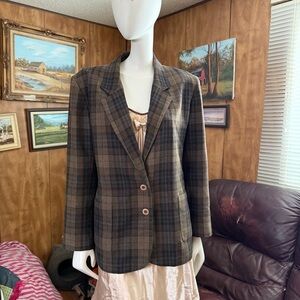 Vintage Oversized Plaid Blazer